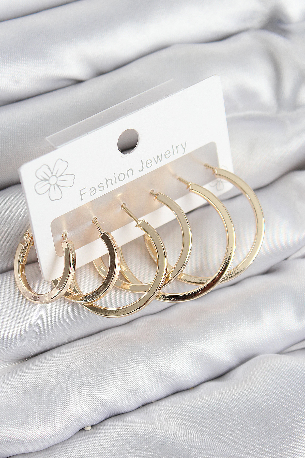 Tegan Pirinç Halka Model Gold Renk Kadın Set Küpe TG27BKP11057