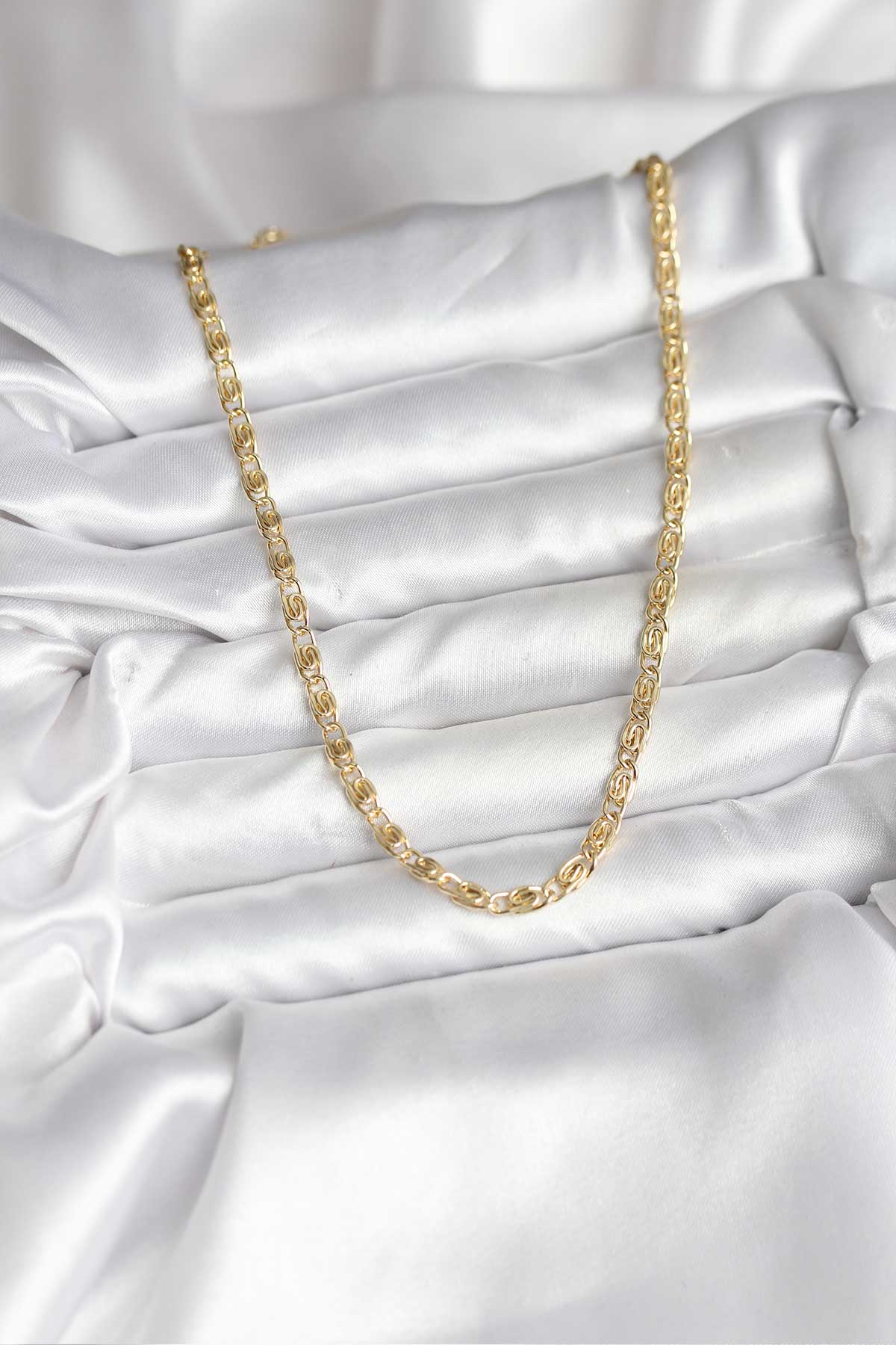 Tegan 14K Gold Renk Kaplama Zincir Model CM Kadın Kolye TG27BKO10737