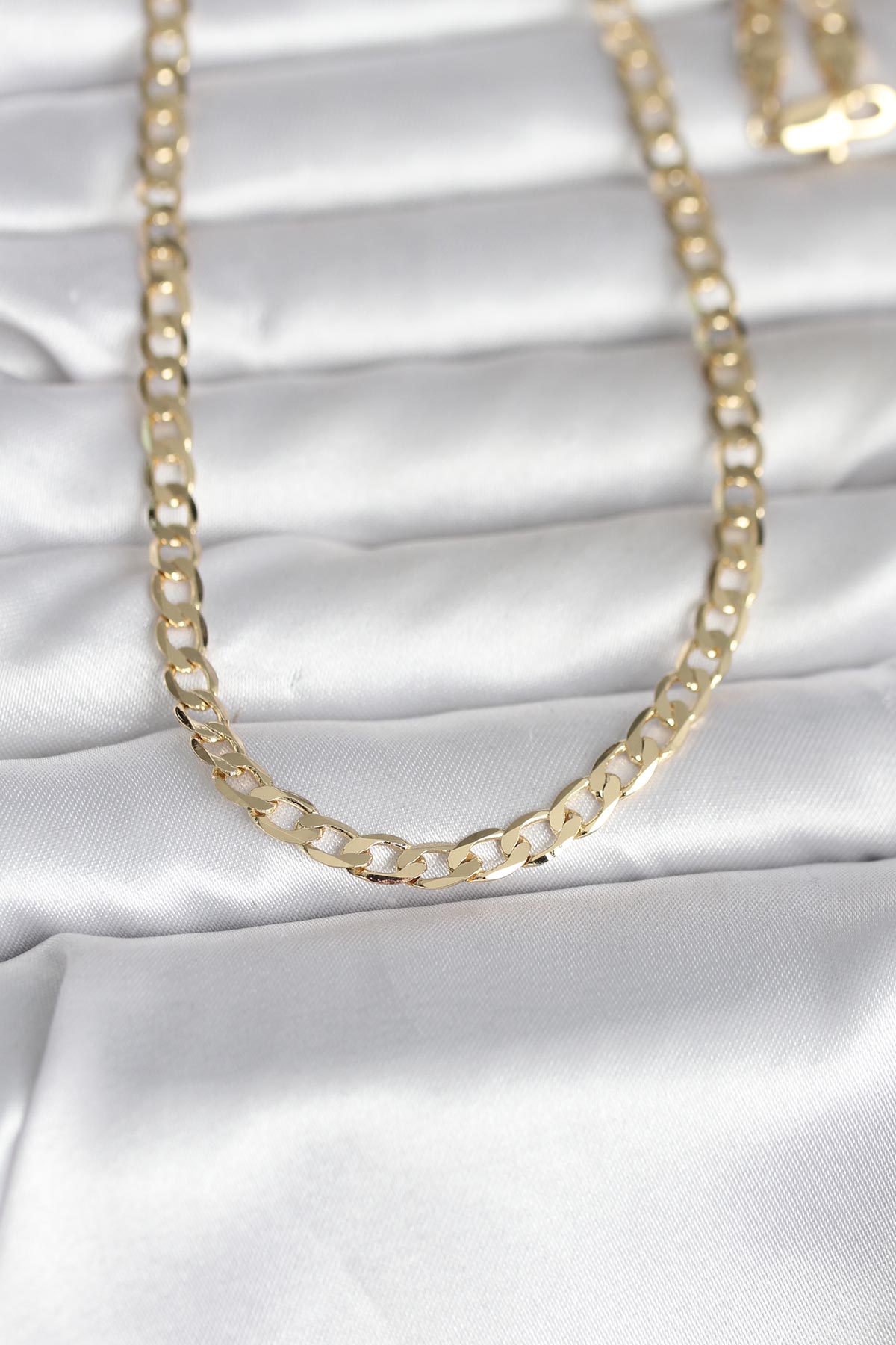 Tegan CM 14K Gold Renk Kalın Zincir Model 60 cm Kadın Kolye TG27BKO10998