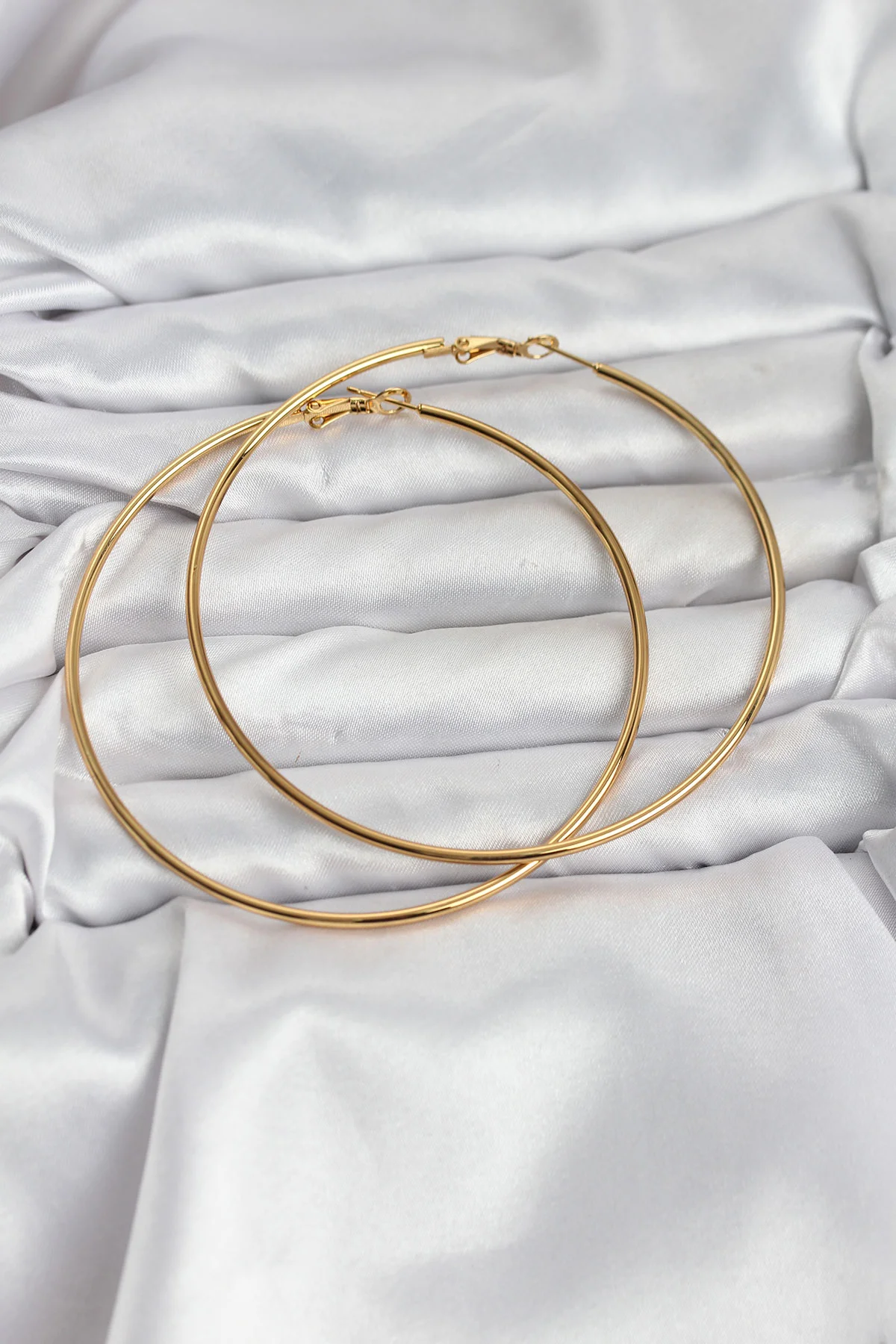 Tegan 316L Çelik Gold Renk 75 mm Halka Küpe TG27BKP11510