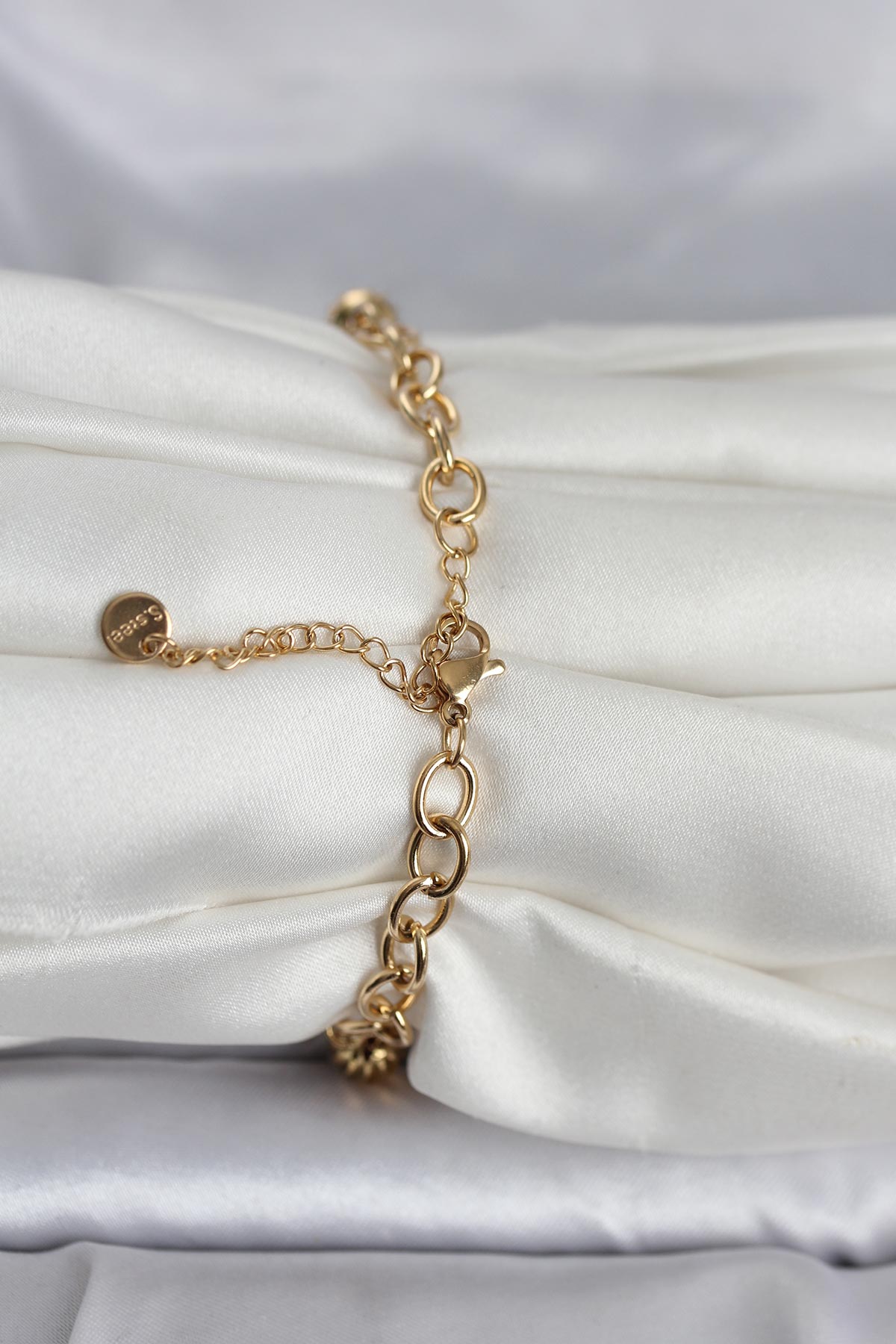 Tegan 316L Çelik Gold Renk Kelebek ve Dorikalı Kadın Bileklik TG27BB8385