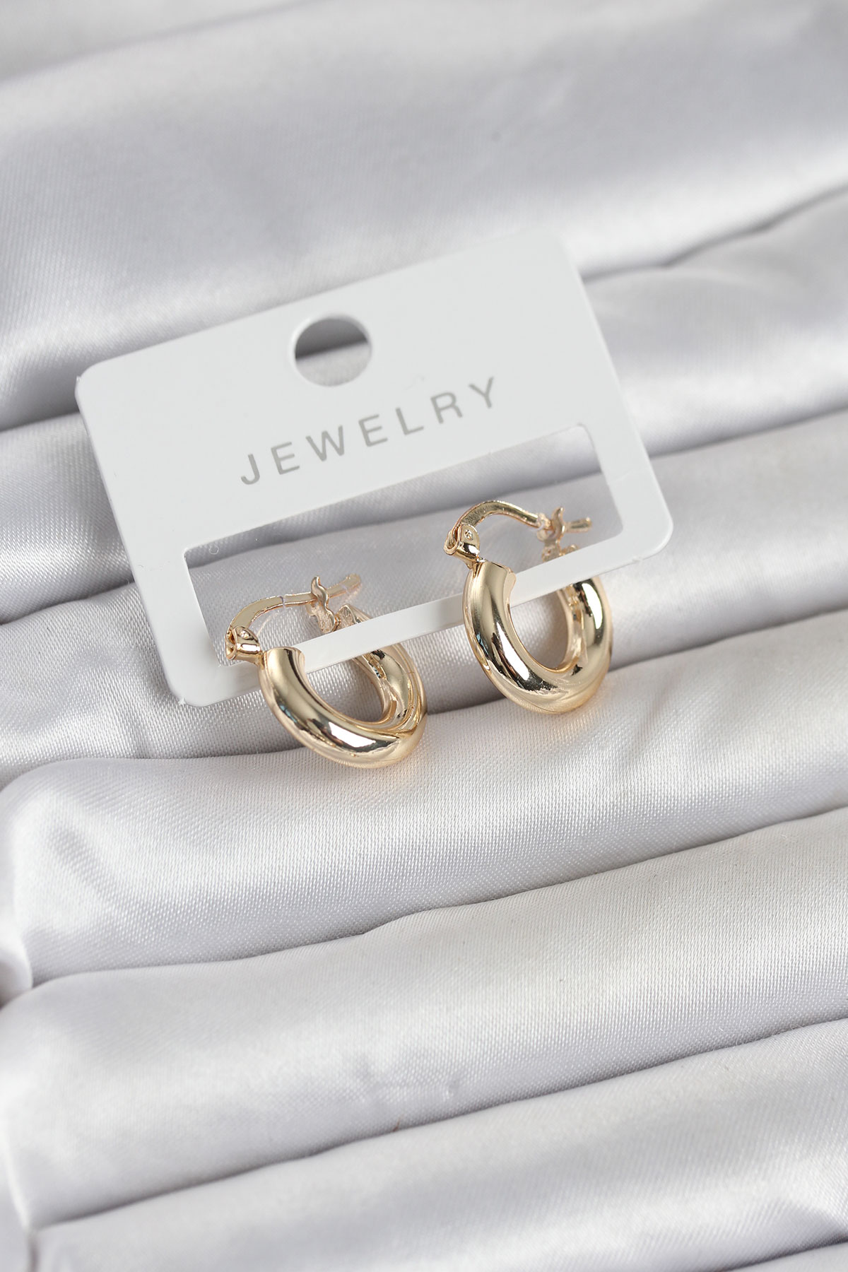 Tegan Gold Renk Pirinç Halka 15 mm Kadın Küpe TG27BKP11763